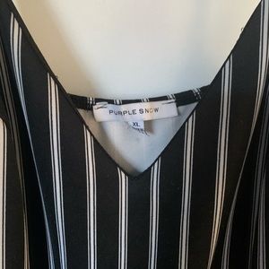 Black Striped Romper , Dressy ,Beautiful X- Large